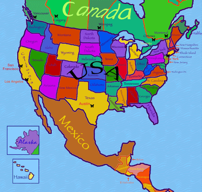 world map with countries names. Northamerica World Jam Map